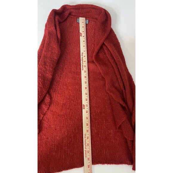 Wooden Ships Cardigan Sweater Womens S M Red Wool Mohair Open Long Sleeve - Picture 7 of 9